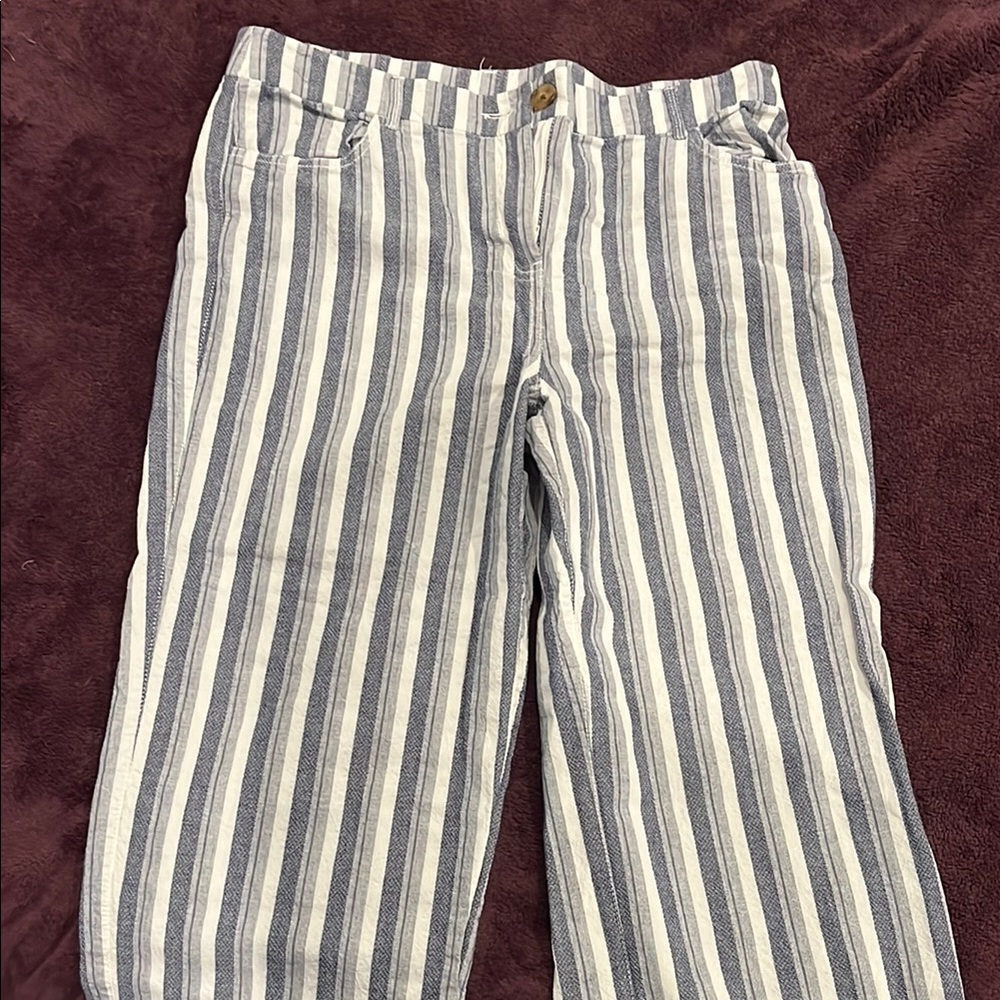 Chico's Blue and White Striped Jeans